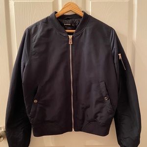 Stradivarius, Bomber jacket, Size L, color Navy